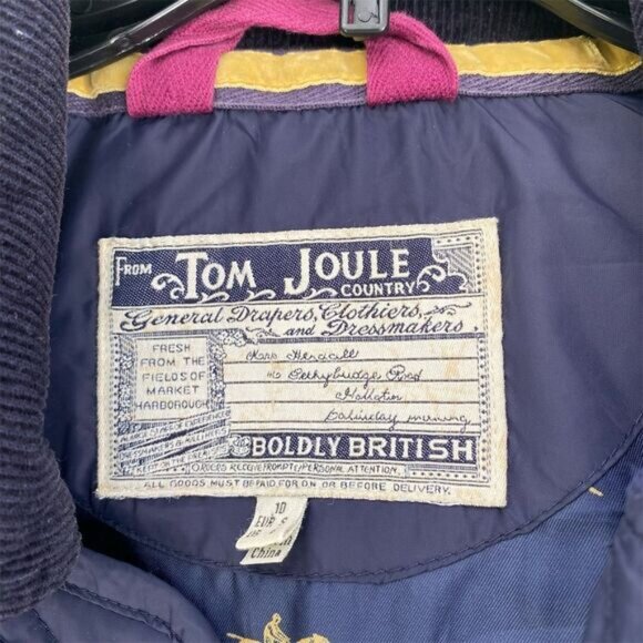 Joules Women's Quilted Jacket Navy Blue Size 6 Mid-Length Casual - Picture 10 of 12